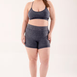 Stonewash Racerback Sports Bra - Charcoal