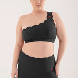 Scalloped One Shoulder Sports Bra - Nerosso