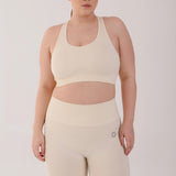 Seamless Racerback Sports Bra - Cream