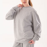 Embossed Logo Oversized Sweatshirt - Steel