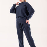 Embossed Logo Oversized Sweatshirt - Midnight
