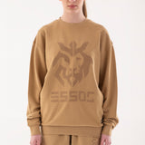 Cross Stitch Logo Oversized Sweatshirt - Sand