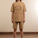 Cross Stitch Logo Oversized Tee - Sand