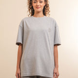 Embossed Logo Oversized Tee - Steel