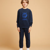 Cross Stitch Logo Kids Sweatshirt - Midnight