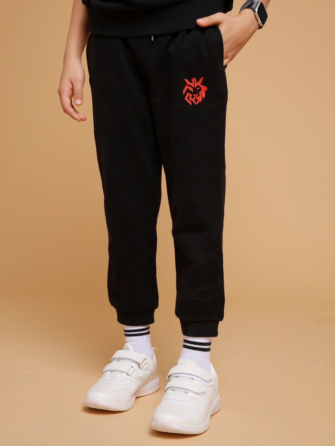 Elevated Logo Kids Joggers- Nerosso