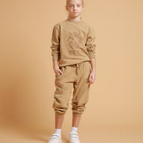 Cross Stitch Logo Girl Sweatshirt - Sand